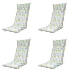 Madison tuinstoelkussen hoge rug trivia mint ca. 123x50 cm set van 4