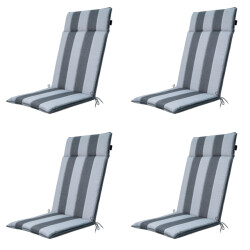 Madison tuinstoelkussen hoge rug banda grey ca. 120x50 cm set van 4