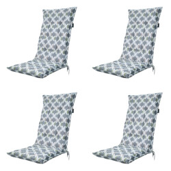 Madison tuinstoelkussen hoge rug trivia grey ca. 123x50 cm set van 4