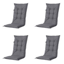Madison tuinstoelkussen hoge rug oxford grey ca. 123x50 cm set van 4
