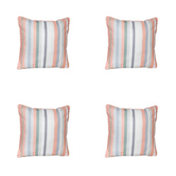 Madison sierkussen righe salmone ca. 50x50 cm set van 4