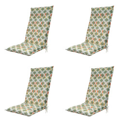 Madison tuinstoelkussen hoge rug trivia green ca. 123x50 cm set van 4