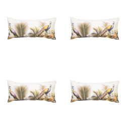 Madison sierkussen flore purple ca. 28x60 cm set van 4