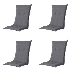 Madison tuinstoelkussen lage rug oxford grey ca. 105x50 cm set van 4