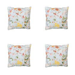 Madison sierkussen milly azure ca. 50x50 cm set van 4