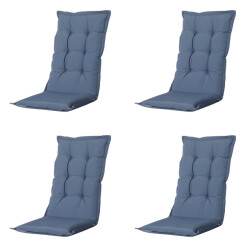 Madison tuinstoelkussen hoge rug panama safier blue ca. 123x50 cm set van