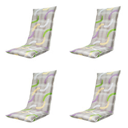 Madison tuinstoelkussen hoge rug tess purple ca. 123x50 cm set van 4