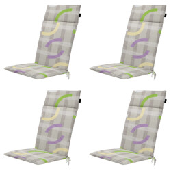 Madison tuinstoelkussen hoge rug tess purple ca. 120x50 cm set van 4