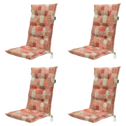 Madison tuinstoelkussen hoge rug jacky terra ca. 123x50 cm set van 4