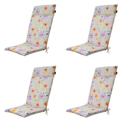 Madison tuinstoelkussen hoge rug florina purple ca. 120x50 cm set van 4