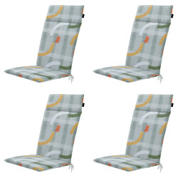 Madison tuinstoelkussen hoge rug tess orange ca. 120x50 cm set van 4