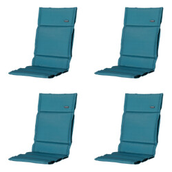 Madison tuinkussen fiber deluxe panama sea blue ca. 125x50 cm set van 4
