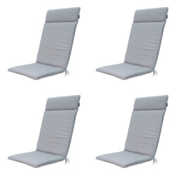 Madison tuinstoelkussen hoge rug napels grey ca. 120x50 cm set van 4