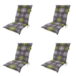 Madison tuinstoelkussen lage rug patchy olive ca. 105x50 cm set van 4