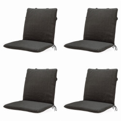 Madison stapelstoelkussen dark grey canvas eco+ ca. 97x49 cm set van 4