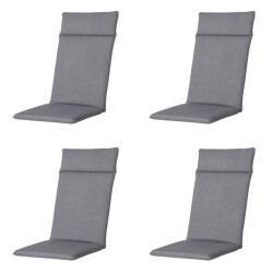 Madison tuinstoelkussen hoge rug oxford grey ca. 120x50 cm set van 4