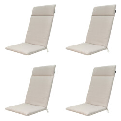 Madison tuinstoelkussen hoge rug napels ca. 120x50 cm set van 4