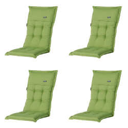 Madison tuinstoelkussen hoge rug rib lime ca. 123x50 cm set van 4