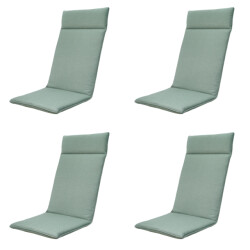 Madison tuinstoelkussen hoge rug napels kaki ca. 120x50 cm set van 4