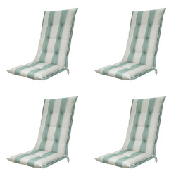 Madison tuinstoelkussen hoge rug banda kaki ca. 123x50 cm set van 4