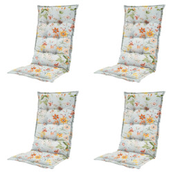 Madison tuinstoelkussen hoge rug milly azure ca. 123x50 cm set van 4