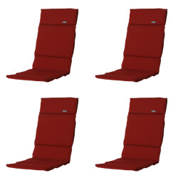 Madison tuinkussen fiber deluxe rib red ca. 125x50 cm set van 4