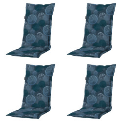 Madison tuinstoelkussen hoge rug circle blue ca. 123x50 cm set van 4