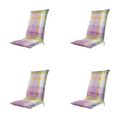 Madison tuinstoelkussen hoge rug sya purple ca. 123x50 cm set van 4