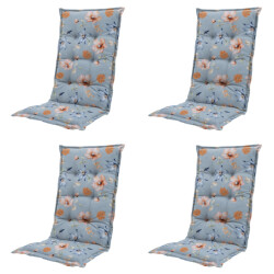 Madison tuinstoelkussen hoge rug florina blue ca. 123x50 cm set van 4