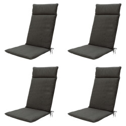 Madison tuinstoelkussen hoge rug dark grey canvas eco+ ca. 120x50 cm set