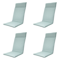 Madison tuinstoelkussen hoge rug napels azure ca. 120x50 cm set van 4