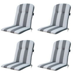 Madison kuipstoelkussen hoge rug banda grey ca. 96x45 cm set van 4