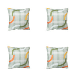Madison sierkussen tess orange ca. 50x50 cm set van 4