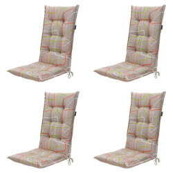 Madison tuinstoelkussen hoge rug joah terra ca. 123x50 cm set van 4