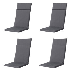 Madison tuinstoelkussen hoge rug panama grey ca. 120x50 cm set van 4