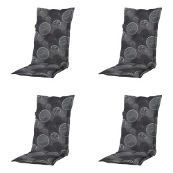 Madison tuinstoelkussen hoge rug circle grey ca. 123x50 cm set van 4