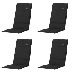 Madison tuinkussen fiber deluxe rib black ca. 125x50 cm set van 4