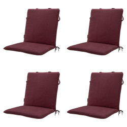 Madison stapelstoelkussen bordeaux canvas eco+ ca. 97x49 cm set van 4