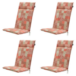 Madison tuinstoelkussen hoge rug jacky terra ca. 120x50 cm set van 4