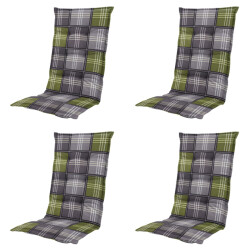 Madison tuinstoelkussen hoge rug patchy olive ca. 123x50 cm set van 4