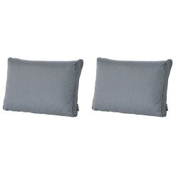 Madison lounge rugkussen rib grey ca. 40x60 cm set van 2