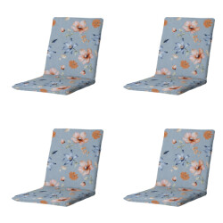 Madison stapelstoelkussen florina blue ca. 97x49 cm set van 4