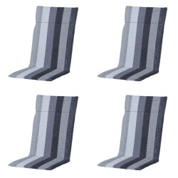 Madison tuinstoelkussen hoge rug victoria grey ca. 120x50 cm set van 4