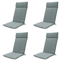 Madison tuinstoelkussen hoge rug silver canvas eco+ ca. 120x50 cm set van