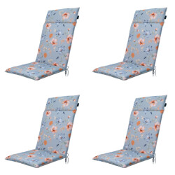 Madison tuinstoelkussen hoge rug florina blue ca. 120x50 cm set van 4