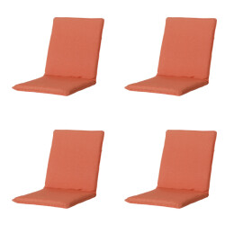 Madison stapelstoelkussen panama flame orange ca. 97x49 cm set van 4