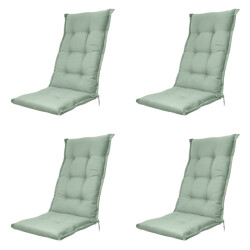 Madison tuinstoelkussen hoge rug napels kaki ca. 123x50 cm set van 4