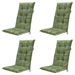 Madison tuinstoelkussen hoge rug joah sage ca. 123x50 cm set van 4