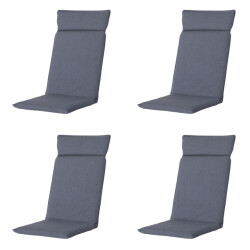 Madison tuinstoelkussen hoge rug manchester denim grey ca. 120x50 cm set