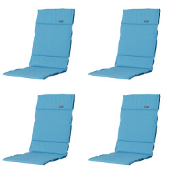 Madison tuinkussen fiber deluxe panama aqua ca. 125x50 cm set van 4